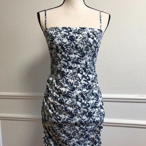 Abercrombie & Fitch blue floral bodycon dress